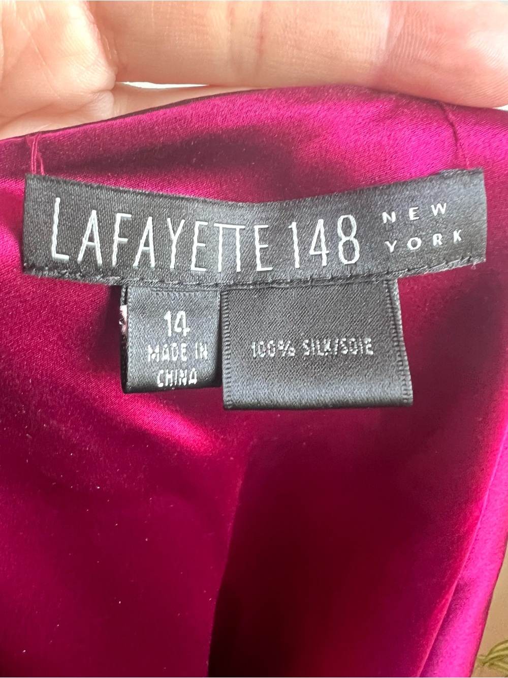 Lafayette 148 New York Romantic Reversible 100% Silk Blouse – Two Colors S 14 - Picture 6 of 8